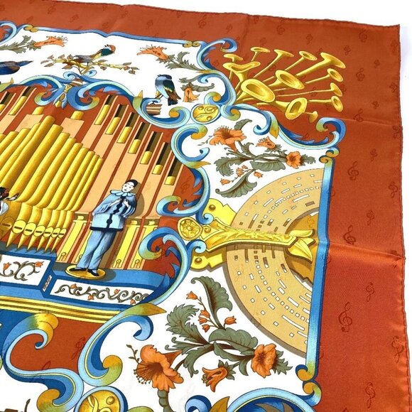 HERMES Carre90 ORGAUPHONE AND MECHANIQUES instruments Scarf Unused - Picture 5 of 14